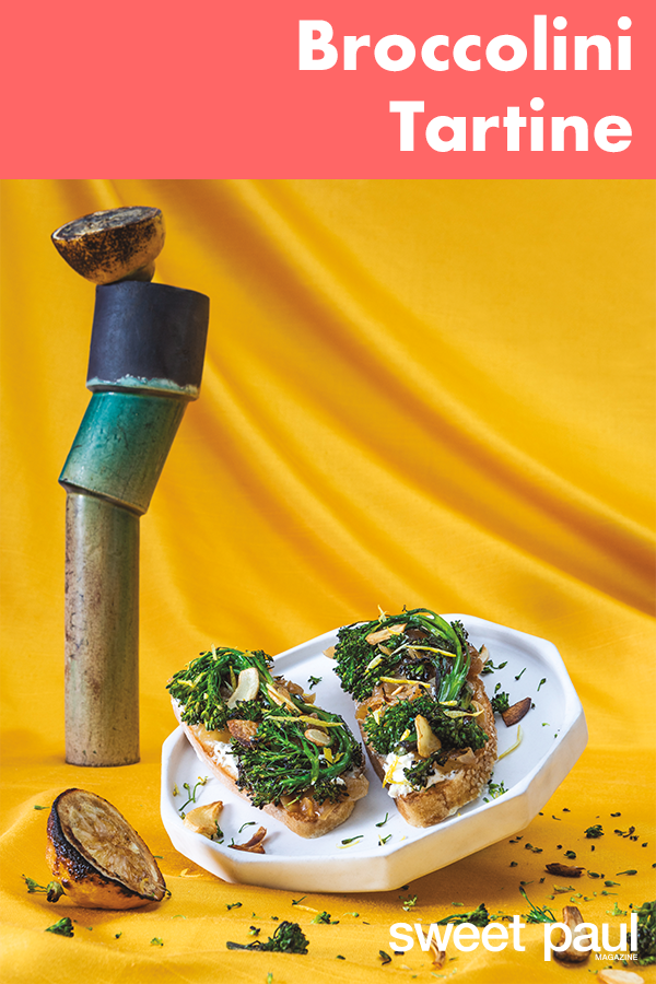 I think I found my new drag name... Broccolini Tartine! She's tasty, glamorous, and a little bit cheesy!