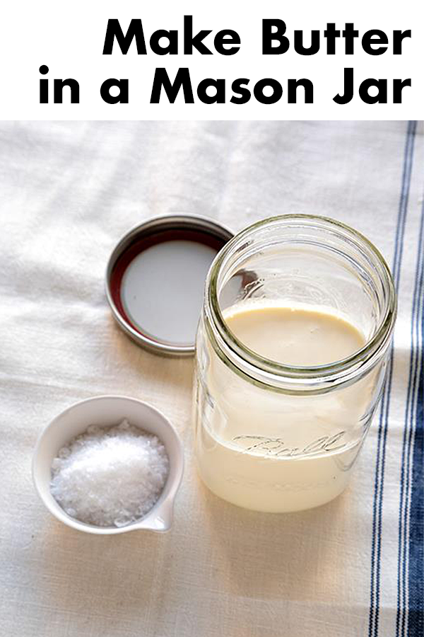 Shake up the freshest butter in minutes using just two ingredients and a plain mason jar! If you want to store the butter, you should massage it under cold water to get all of the buttermilk out of it.  It never lasts long in my house, but it should keep for a couple of days in the fridge.