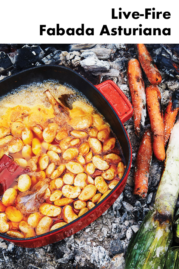 The most wonderful bean stew from the North of Spain cooked on a live campfire. Adapted for live-fire cooking by Jonah Miller of Huertas; original recipe appears in The New Spanish: Bites, Feasts and Drinks by Jonah Miller and Nate Adler.