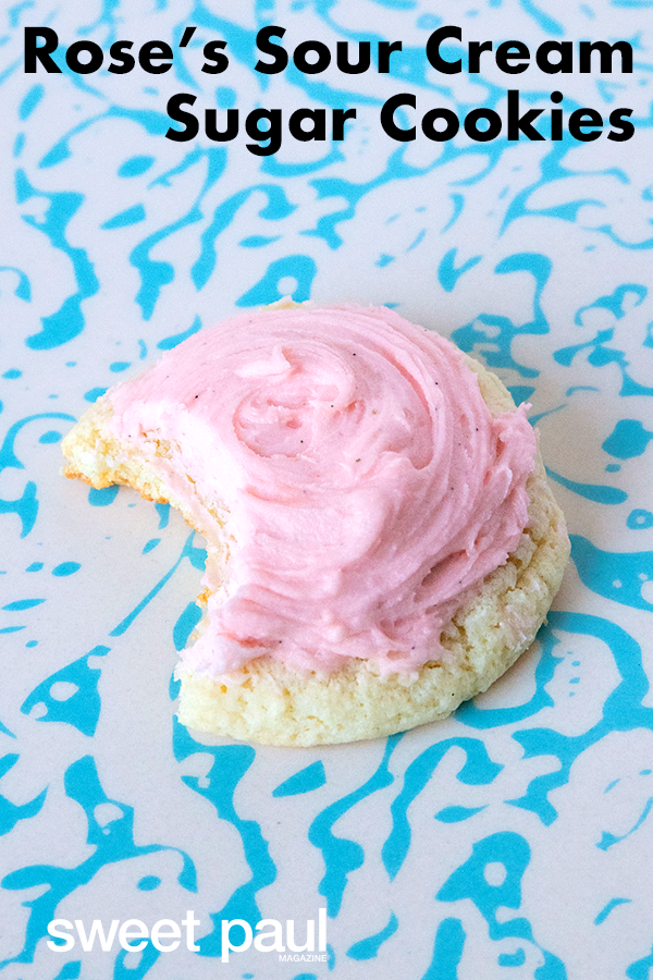 These sour cream sugar cookies come out perfect every time. They’re soft and moist from the sour cream, and they carry whatever flavoring you choose to use perfectly. This recipe makes a BIG batch and is perfect for bake sales!