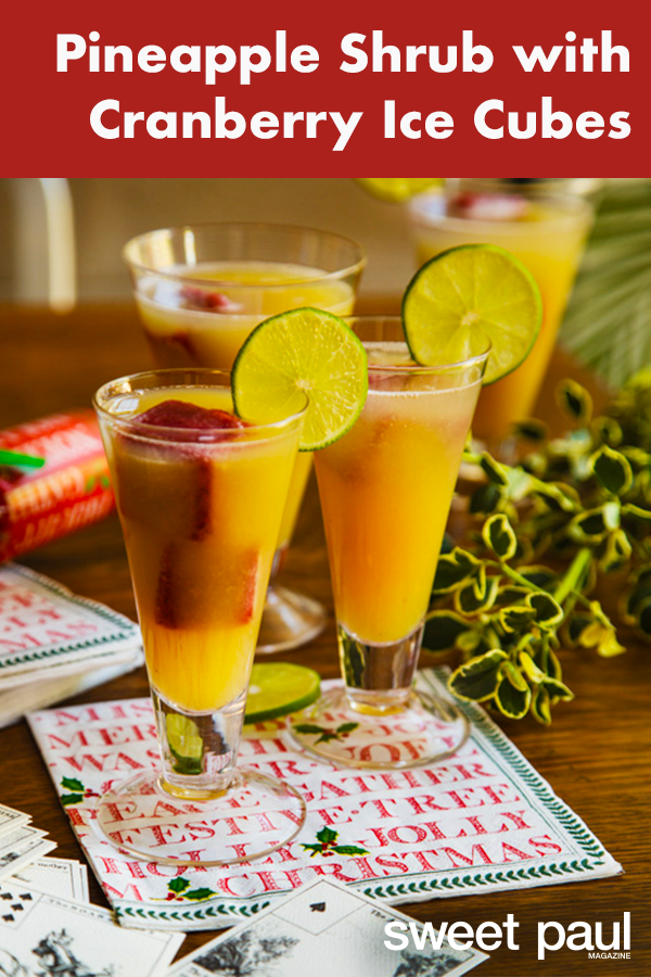 This fresh and festive party drink, presented by our friends at Colonial Williamsburg, is perfect for the holidays and beyond. In colonial times a shrub was usually made with vinegar and had a bit of a bite, but this version is fruity and delish. This is a non-alcoholic drink, but you could certainly spike it with dark rum or brandy!