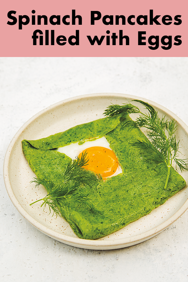 Do you like green eggs and ham? A riff on the children’s book classic, these colorful, kid-friendly spinach pancakes go great with ham, cheese, or herbs. I love mine stuffed with a simple egg!
