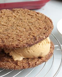Molasses Cookies & Salted Caramel Ice Cream Sandwiches