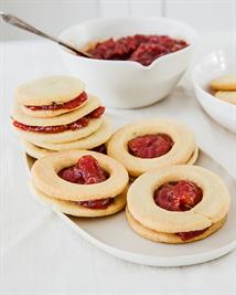 Rosemary Sandwich Cookies with Tomato Jam