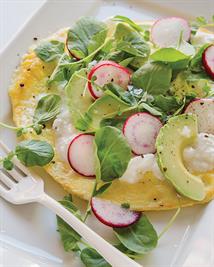 Spring Omelette with Cottage Cheese & Radishes