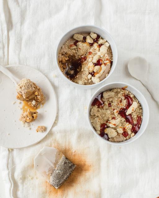 Sesame Nougat Mousse with Black Tea Reduction