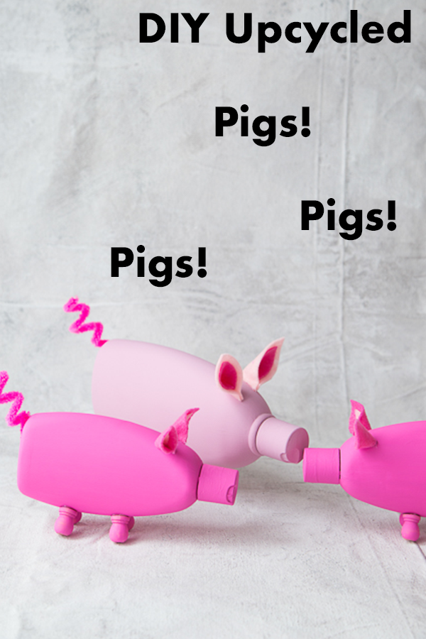 Adorable pig decor pieces made from upcycled Aveeno Baby plastic bottles! This project is presented by my friends at Aveeno in celebration of Earth Day!