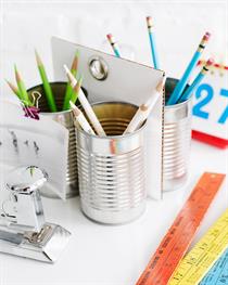 Tin Can Desk Organizer