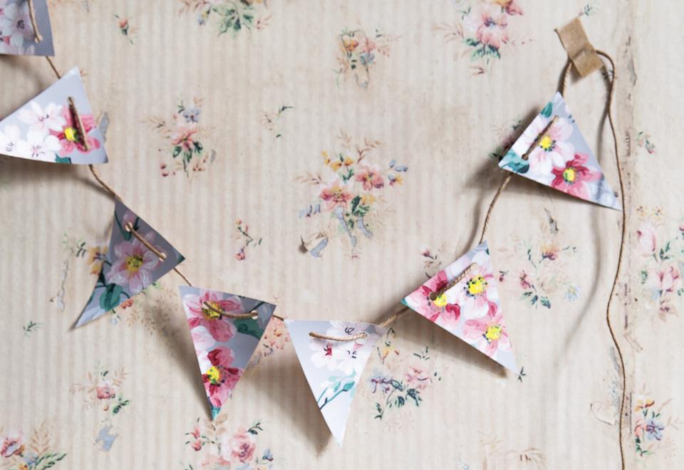 Vintage Wallpaper Bunting